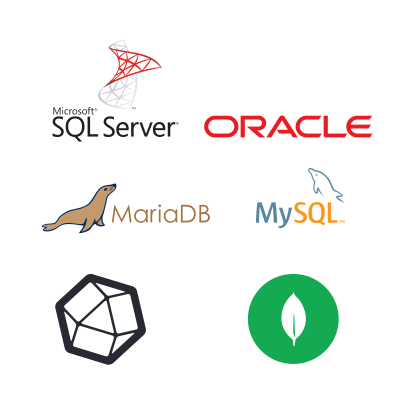 SQL Database (SQLServer, MySQL / MariaDB, ecc...), InfluxDB, MongoDB